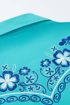 Desert Daisy Embroidery Cowgirl Shirt | Turquoise Sky