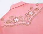 Desert Daisy Embroidery Cowgirl Shirt | Wildflower Pink