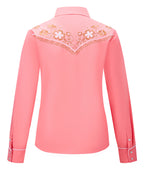 Desert Daisy Embroidery Cowgirl Shirt | Wildflower Pink