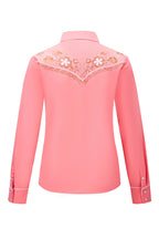 Desert Daisy Embroidery Cowgirl Shirt | Wildflower Pink