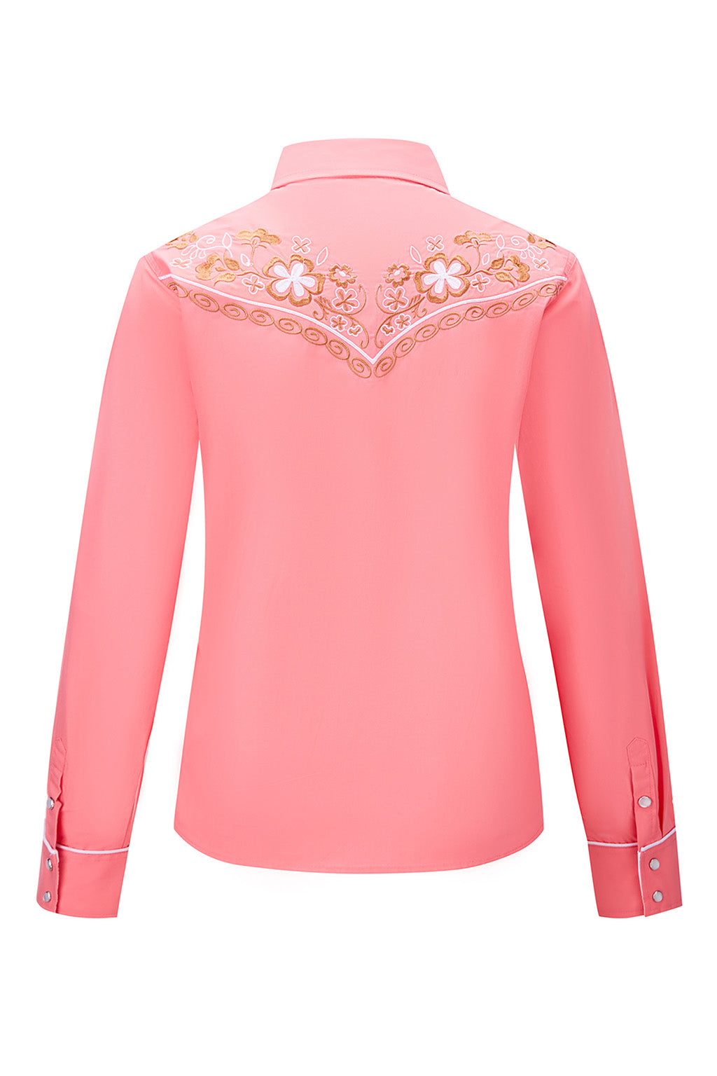 Desert Daisy Embroidery Cowgirl Shirt | Wildflower Pink
