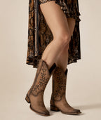 Circle G Leaf Vine Embroidery | Square Toe | Brown