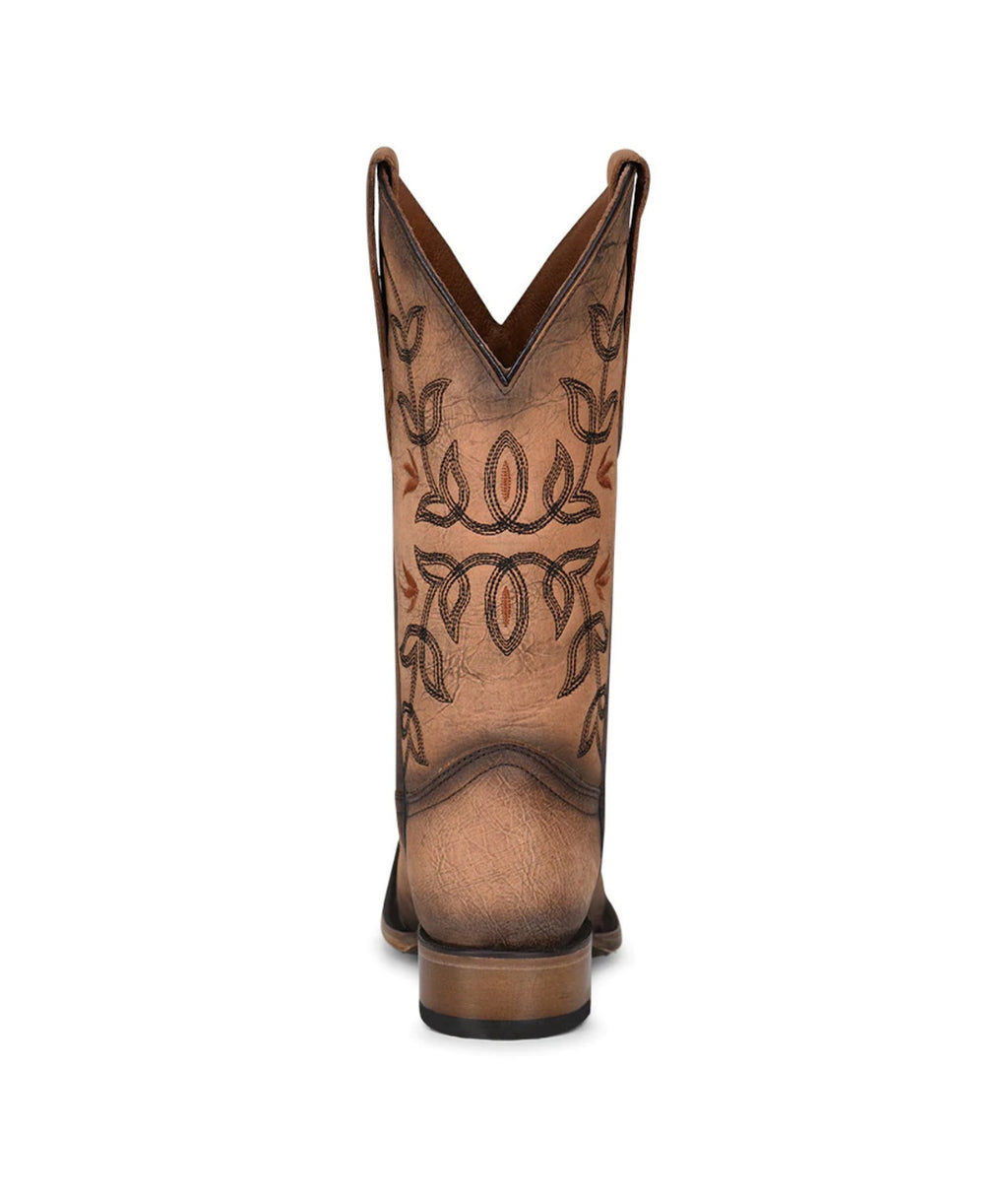 Circle G Leaf Vine Embroidery | Square Toe | Brown