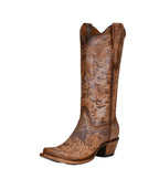 Circle G Violet Glow Floral Embroidery | Snip Toe | Brown