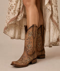 Circle G Desert Bloom Embroidery | Square Toe | Sand