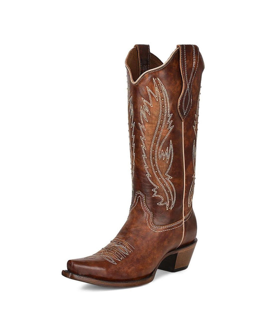 Circle G Lightning Vine Studded  | Snip Toe | Tan