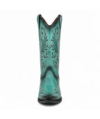 Circle G Flame Scroll Embroidery | Snip Toe | Turquoise