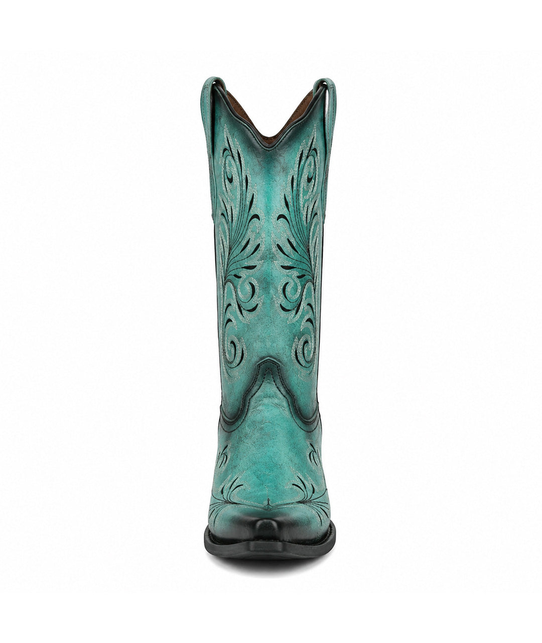 Circle G Flame Scroll Embroidery | Snip Toe | Turquoise