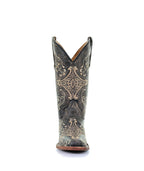 Circle G Western Flourish Embroidery | Square Toe | Antique Brown