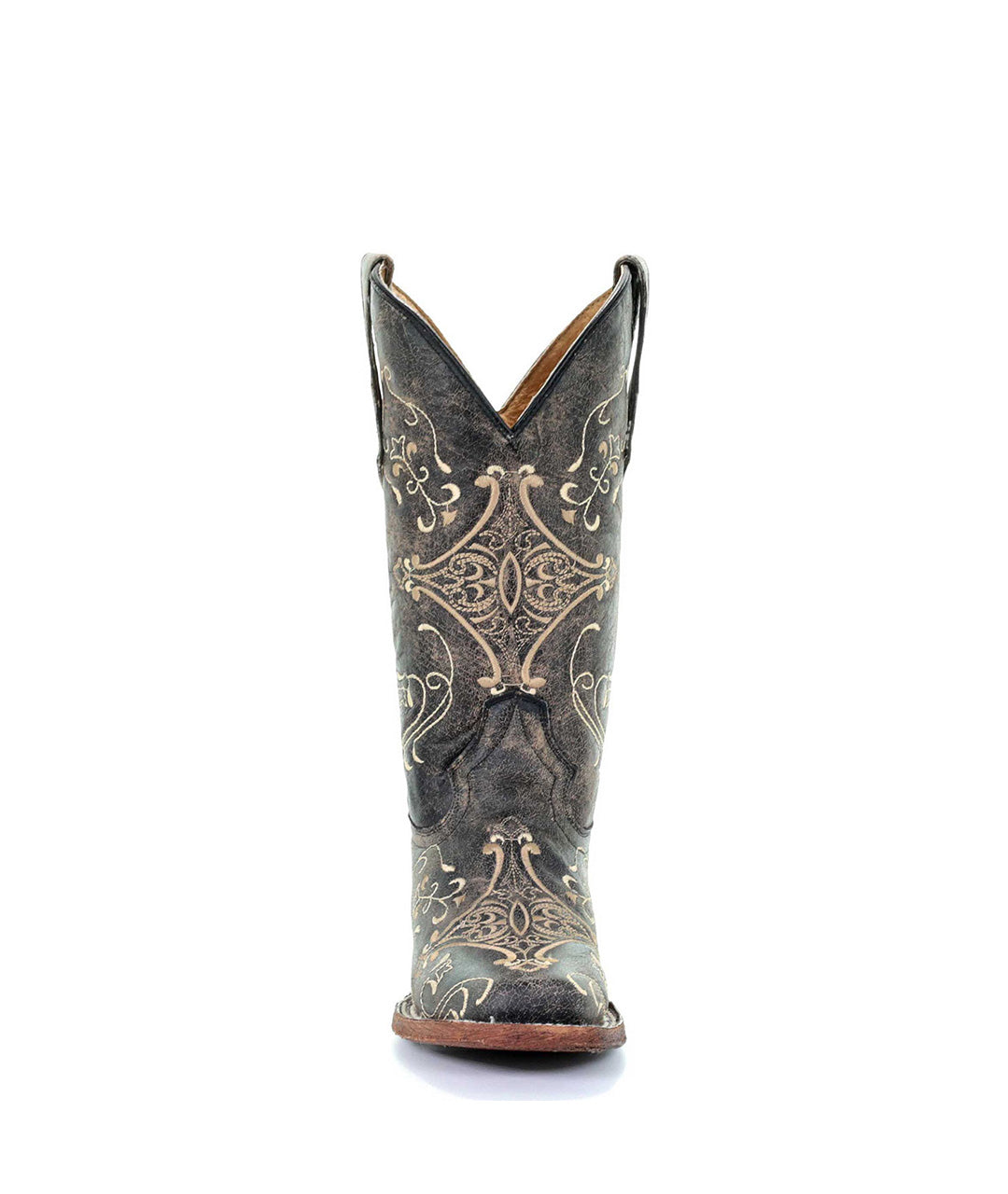 Circle G Western Flourish Embroidery | Square Toe | Antique Brown