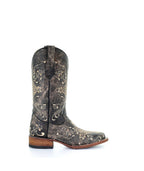 Circle G Western Flourish Embroidery | Square Toe | Antique Brown