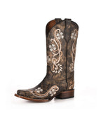 Circle G Prairie Floral Embroidery | Square Toe | Distressed Brown