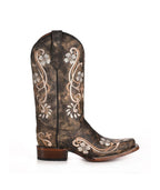 Circle G Prairie Floral Embroidery | Square Toe | Distressed Brown