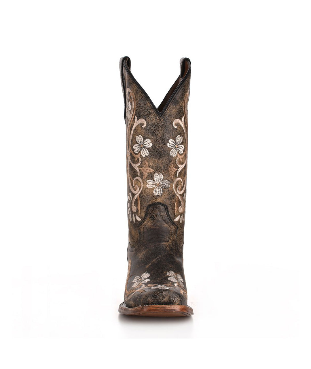 Circle G Prairie Floral Embroidery | Square Toe | Distressed Brown