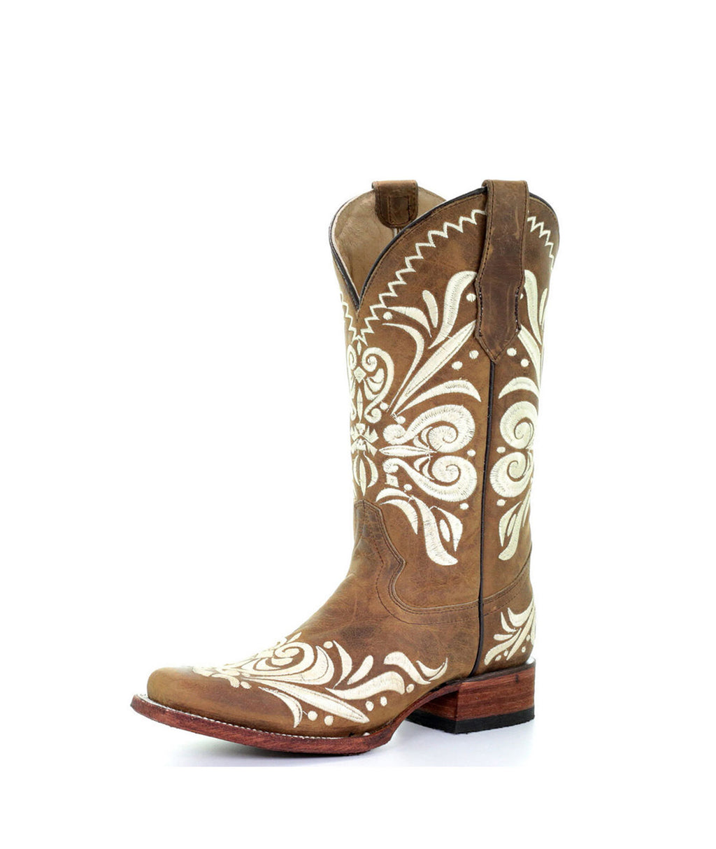 Circle G Western Filigree Embroidery | Square Toe | Tan