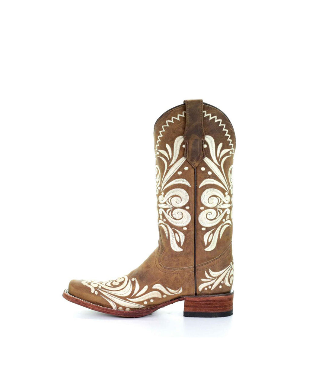 Circle G Western Filigree Embroidery | Square Toe | Tan