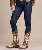 Circle G Western Filigree Embroidery | Square Toe | Tan