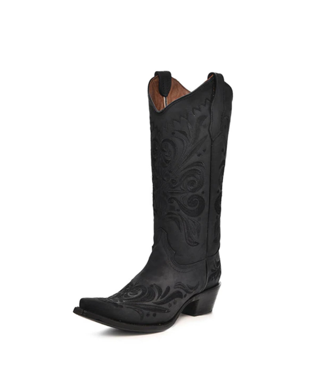 Circle G Western Filigree Embroidery | Snip Toe | Black
