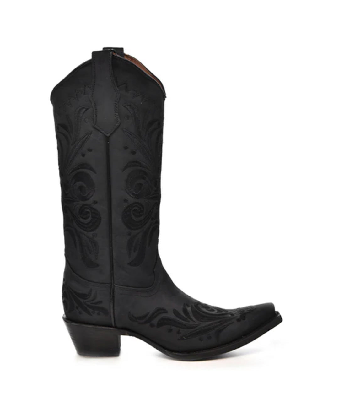 Circle G Western Filigree Embroidery | Snip Toe | Black