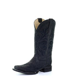 Circle G Western Filigree Embroidery | Square Toe | Black