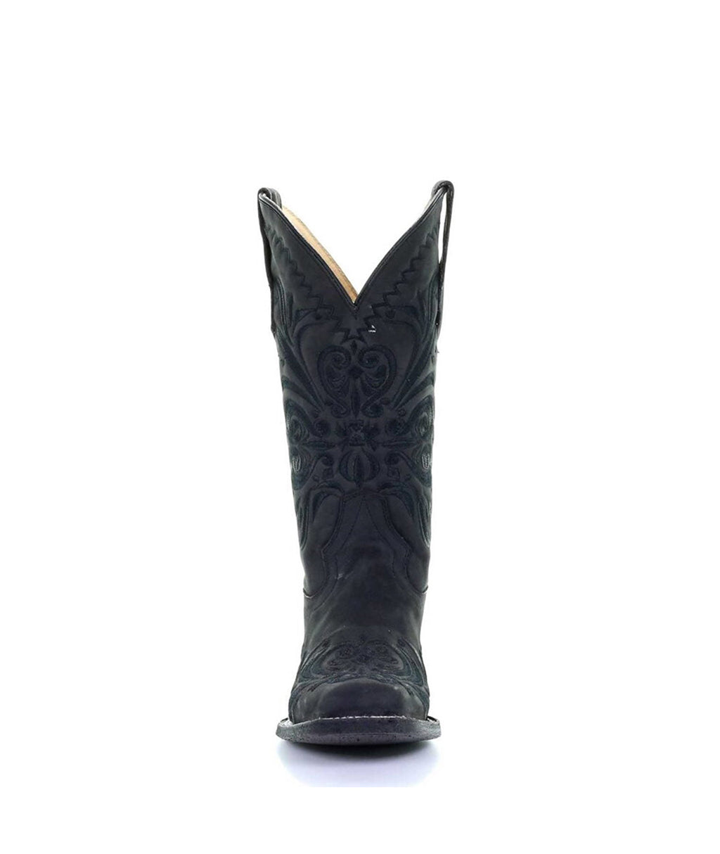 Circle G Western Filigree Embroidery | Square Toe | Black
