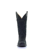 Circle G Western Filigree Embroidery | Square Toe | Black