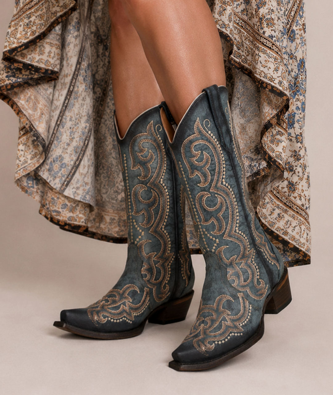 Circle G Indigo Mesa Embroidery | Snip Toe | Blue Jean