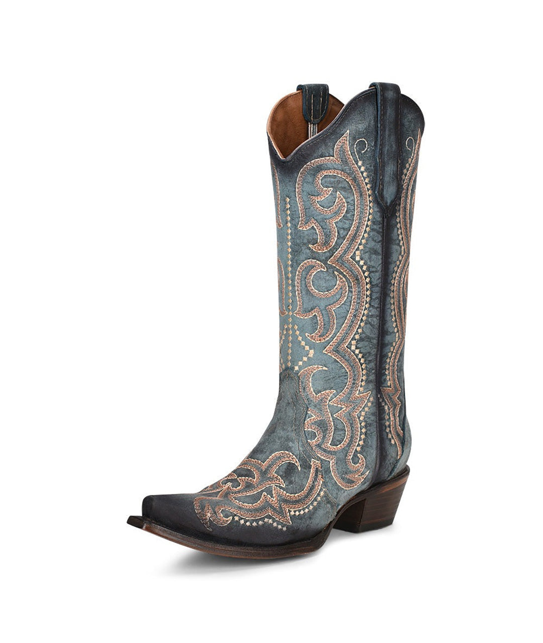 Circle G Indigo Mesa Embroidery | Snip Toe | Blue Jean