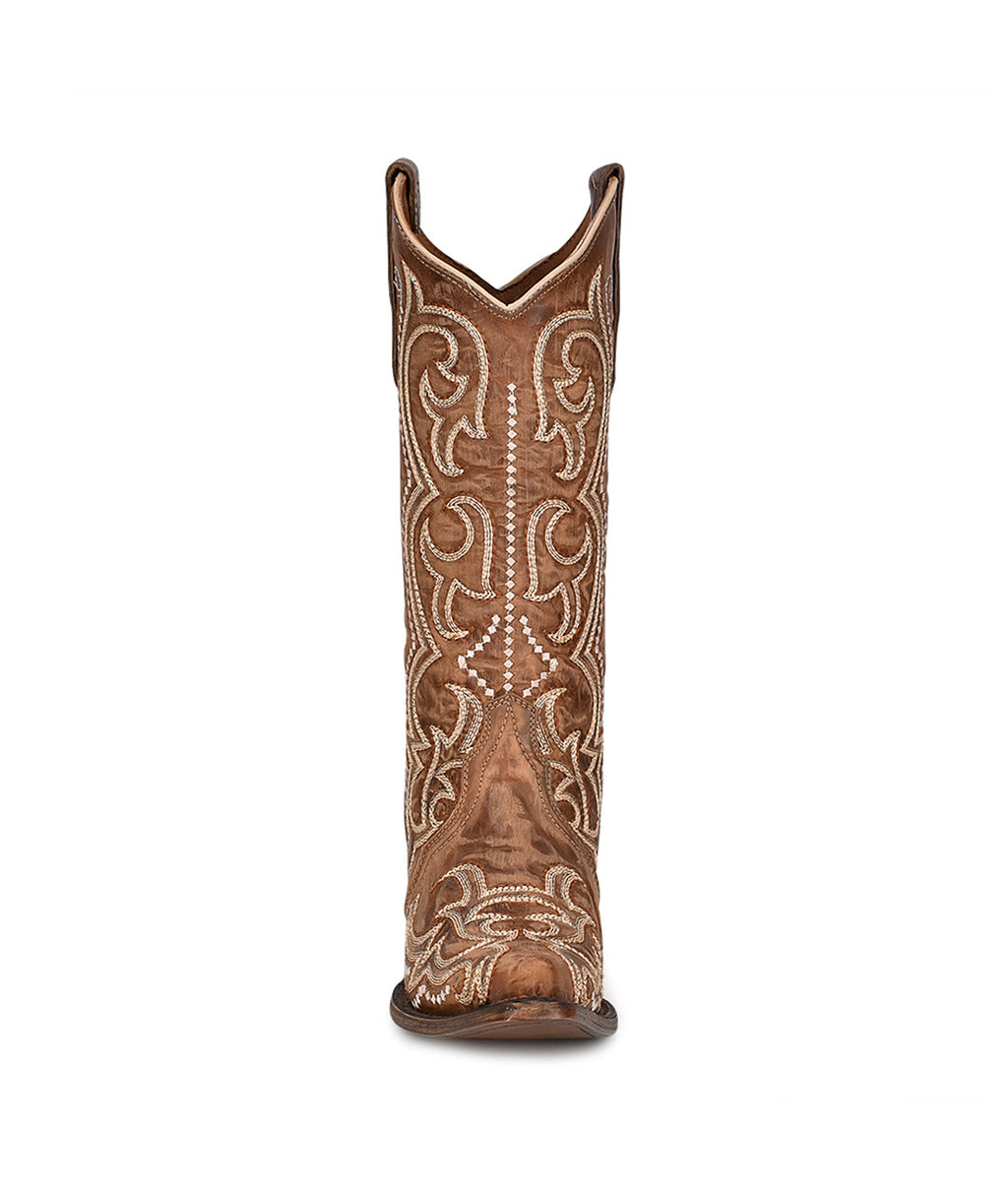 Circle G Desert Mesa Embroidery | Snip Toe | Cognac Brown
