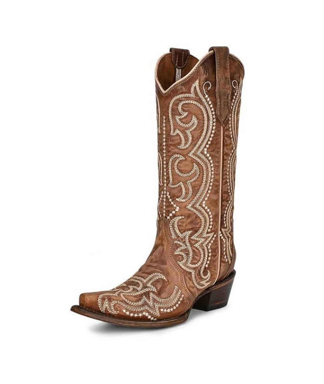 Circle G Desert Mesa Embroidery | Snip Toe | Cognac Brown