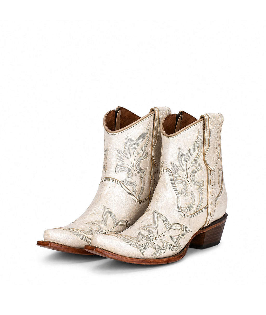 Circle G Desert Scroll Embroidery Ankle Boot | Snip Toe | Pearl