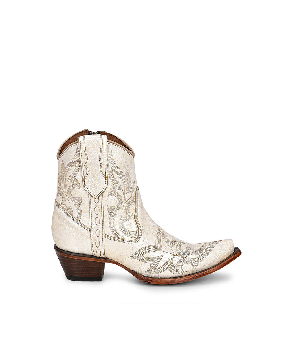 Circle G Desert Scroll Embroidery Ankle Boot | Snip Toe | Pearl