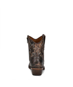 Circle G Desert Scroll Embroidery Ankle Boot  | Snip Toe | Black/Brown