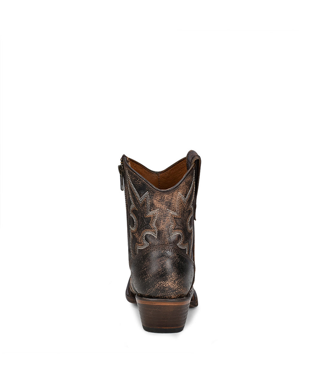 Circle G Desert Scroll Embroidery Ankle Boot  | Snip Toe | Black/Brown
