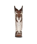 Circle G Desert Flame Overlay Embroidery | Snip Toe | Pearl/Cognac