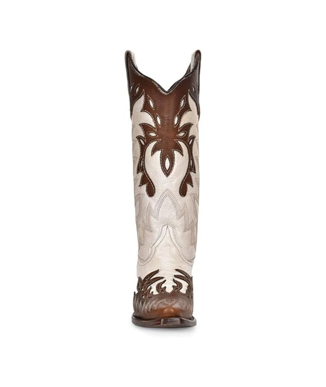 Circle G Desert Flame Overlay Embroidery | Snip Toe | Pearl/Cognac