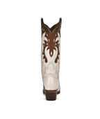 Circle G Desert Flame Overlay Embroidery | Snip Toe | Pearl/Cognac