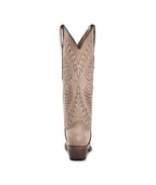 Circle G Feather Scroll Embroidery | Snip Toe | Sand Beige