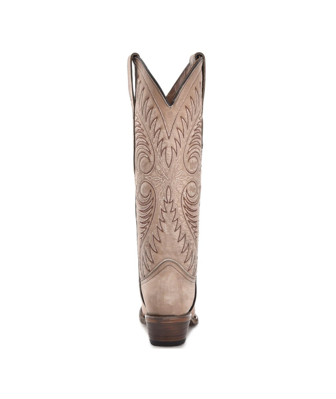 Circle G Feather Scroll Embroidery | Snip Toe | Sand Beige