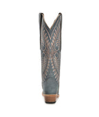 Circle G Feather Scroll Embroidery | Snip Toe | Blue Distressed
