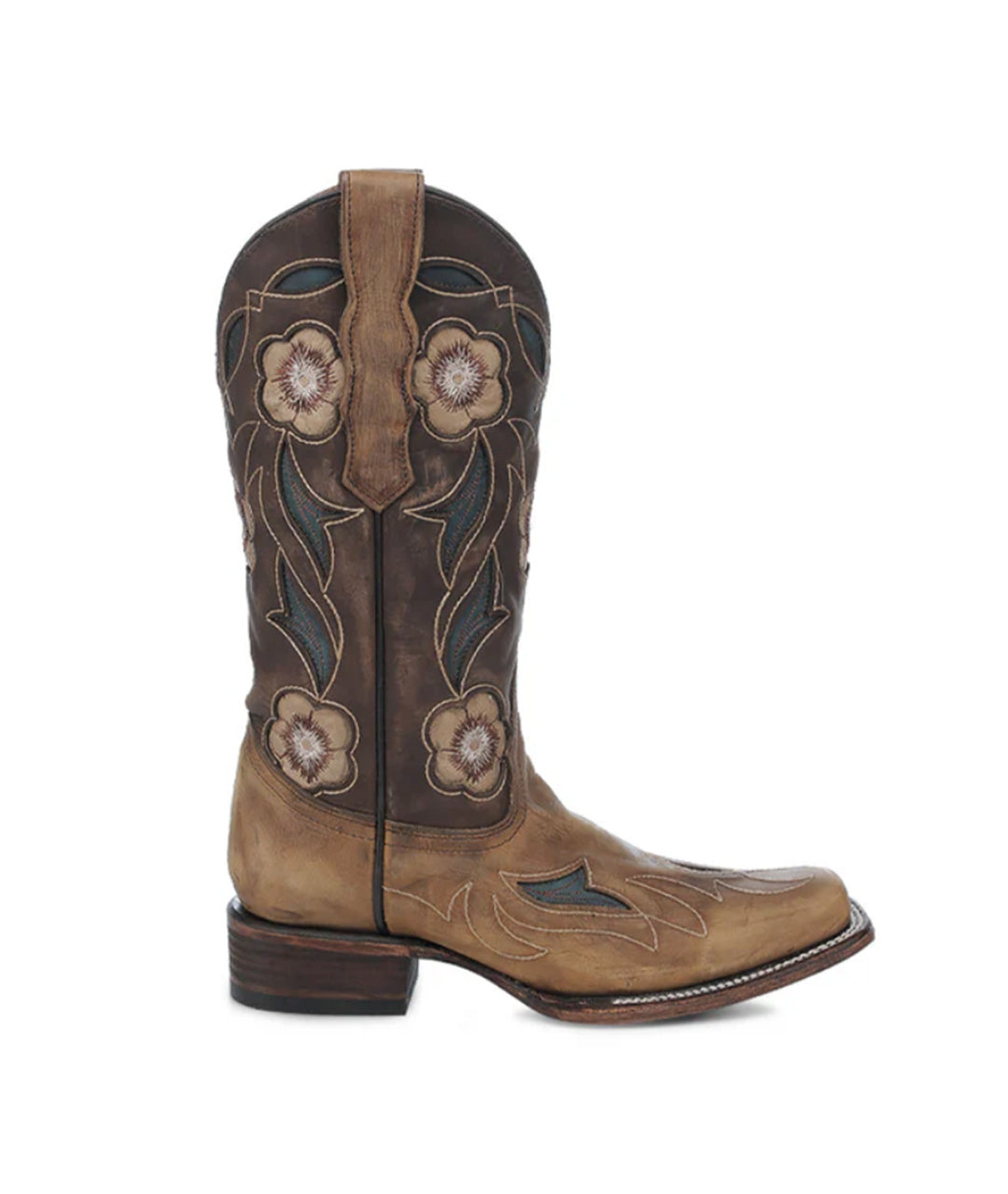 Circle G Desert Sky Floral Embroidery |Square Toe | Floral Sand