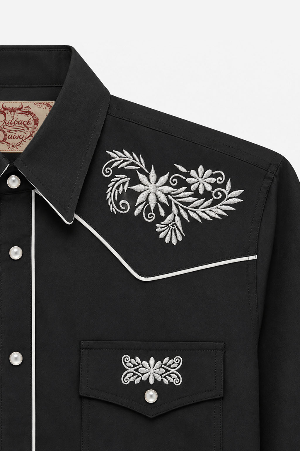 Prairie Embroidery Cowgirl Shirt | Black Magnolia