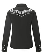 Prairie Embroidery Cowgirl Shirt | Black Magnolia