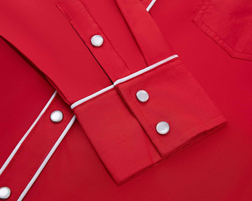 Prairie Embroidery Cowgirl Shirt | Cherry Red