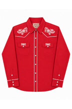 Prairie Embroidery Cowgirl Shirt | Cherry Red