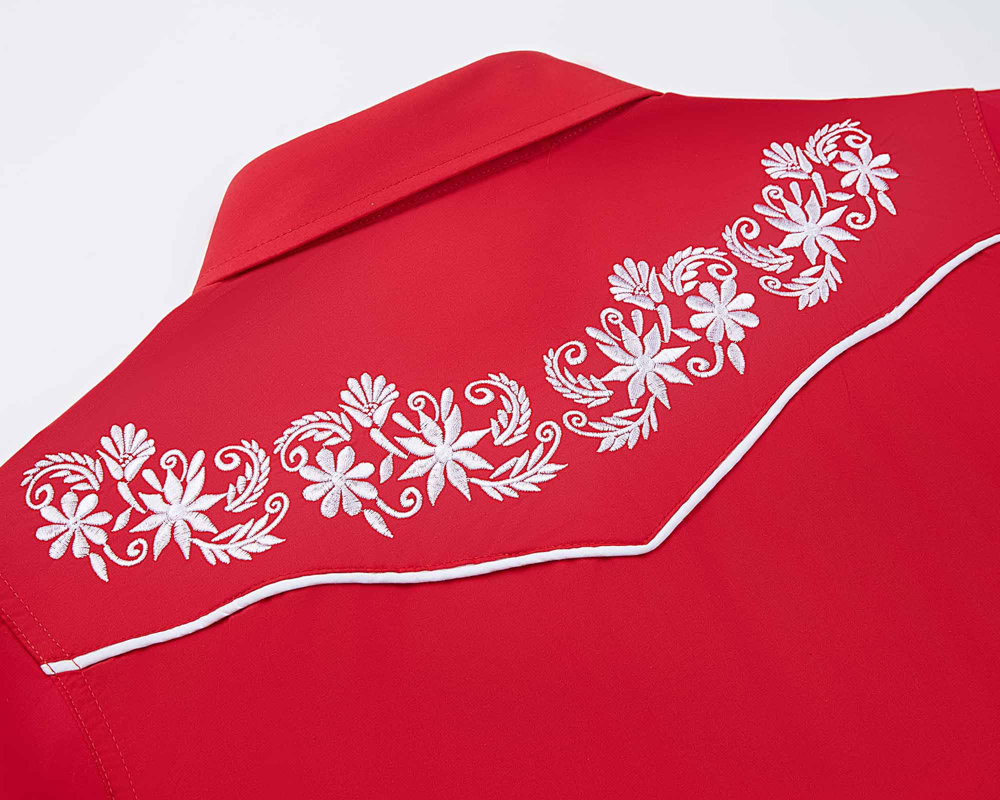 Prairie Embroidery Cowgirl Shirt | Cherry Red