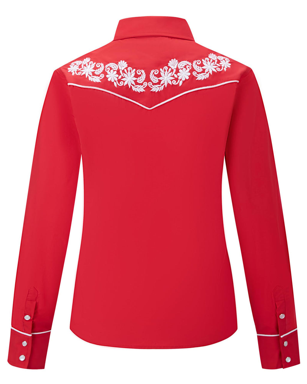 Prairie Embroidery Cowgirl Shirt | Cherry Red