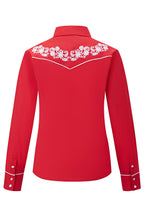 Prairie Embroidery Cowgirl Shirt | Cherry Red