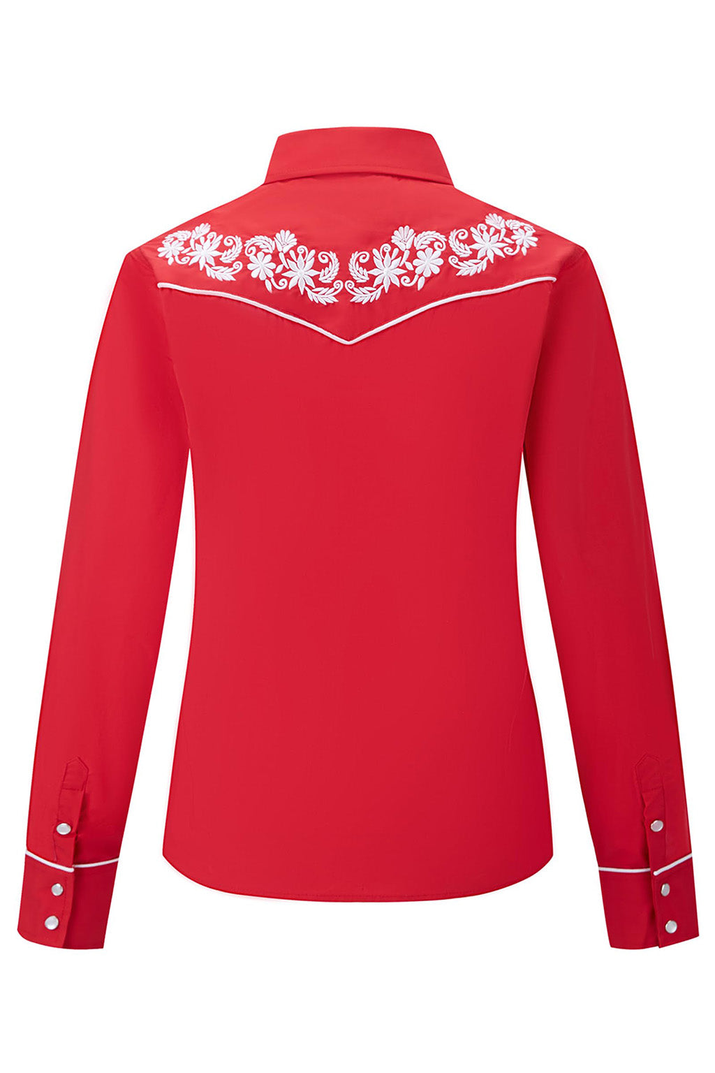 Prairie Embroidery Cowgirl Shirt | Cherry Red