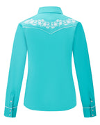 Prairie Embroidery Cowgirl Shirt | Turquoise Sky